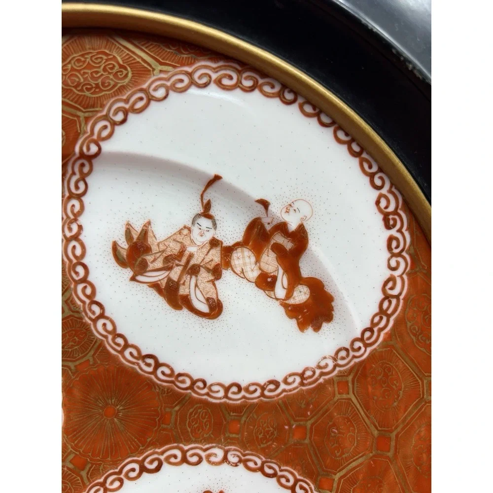 Antique 1868 Japanese MEIJI FUKAGAWA KORANSHA Porcelain Plate w Frame 11